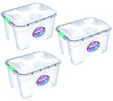 Kit 3 Caixas Organizadoras Transparente 20 Litros - Uninjet