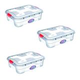 Kit 3 Caixas Organizadoras Transparente 28 Litros - Uninjet