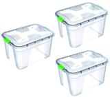 Kit 3 Caixas Organizadoras Transparente 56 Litros - Uninjet