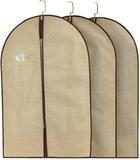 Kit 3 Capa Protetora Tnt Roupa Terno Vestido Zíper Closet 60cm x 100cm Cor: Bege - Unica