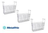 Kit 3 Cestos para Freezer Horizontal Metalfrio Nextgen NF20 com divisoria.