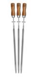 Kit 3 Espetos Cabo Madeira p/ Giragrill Artinoxgrill Espadas