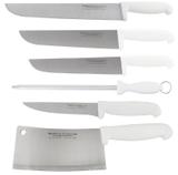 Kit 3 Facas Açougueiro 8 10 e 12 Pol Chaira 10 Polegadas Faca De Desossar E Cutelo Em Inox Western