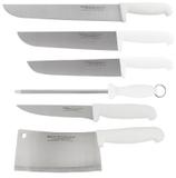 Kit 3 Facas Açougueiro Para Carne 8 10 12 Pol Chaira 8 Polegadas Faca De Desossar E Cutelo Western