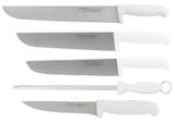 Kit 3 Facas Açougueiro Para Carne 8 10 e 12 Chaira Estriada 10 Polegadas E Faca De Desossar Western