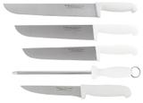 Kit 3 Facas Açougueiro Para Carne 8 10 e 12 Chaira Estriada 8 Polegadas E Faca De Desossar Western
