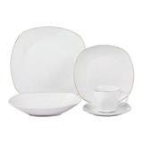 Kit 3 Jogo De Jantar 20 Pcs Quadrado Cozinha Prato Porcelana - Dm brasil
