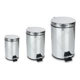 Kit 3 Lixeiras de Inox com Tampa e Pedal - Casa video