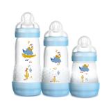 Kit 3 Mamadeiras 160ml, 260ml e 320ml Autoesterilizável Rinoceronte Menino - MAM