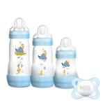 Kit 3 Mamadeiras Autoesterilizável e Chupeta Rinoceronte Menino - MAM