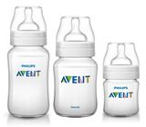 Kit 3 Mamadeiras Avent Classic 125 260 e 330ml Anticólica