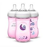 Kit 3 Mamadeiras Avent Pétala 260ml Rosa Philips Avent