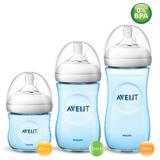 Kit 3 Mamadeiras AVENT Pétala Anticólica 125/260/330ml Azul