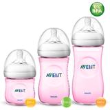 Kit 3 Mamadeiras AVENT Pétala Anticólica 125/260/330ml Rosa