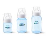 Kit 3 Mamadeiras Classic 125/260/330ml Anticolica Avent Azul