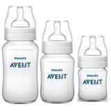 Kit 3 Mamadeiras Classic 125 260 e 330ml Anticolica Avent