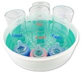 Kit 3 Mamadeiras de Vidro 220 240 260ml Rosa + 1 Esterilizador Chuca Baby