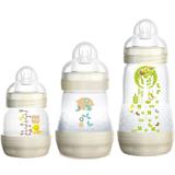 Kit 3 Mamadeiras Mam First Bottle Bege 130ml+160ml+260ml