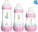 Kit 3 Mamadeiras Mam First Bottle Rosa 0-12m 160 260 E 320ml