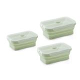 Kit 3 Marmitas Porta Alimentos Retrátil de Silicone Com Tampa - Mimo style