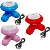 Kit 3 Mini Massageadores Mimo Massager XY3199 Portátil USB Pilha Rosa Azul Vermelho