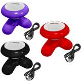 Kit 3 Mini Massageadores Mimo Massager XY3199 Portátil USB Pilha Vermelho Preto Roxo