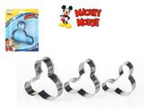 Kit 3 moldes cortador metal para biscoito e doces mickey mouse - Etihome