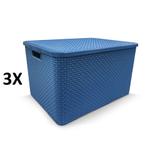 Kit 3 organizador container multiuso com tampa 7 litros para maquiagem, roupas intimas e pequenos ac - Arqplast