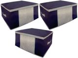 Kit 3 Organizadores Tnt Caixa Enxoval Cama Edredom Box Toalha Cor: Azul - Unica