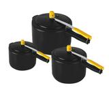 Kit 3 Panelas Pressao 3,0L 4,5L E 7,0 L Antiaderente Preta - Marlux