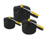 Kit 3 Panelas Pressao 3,0L 4,5L E 7,0 L Antiaderente Preta - Marlux