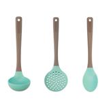 Kit 3 Peças Silicone Candy Tiffany Colher Concha Escumadeira Verde Agua - Art house
