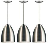 Kit 3 Pendentes Cone De Aluminio Escovado Com Soquete E-27 - E-led brasil