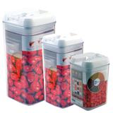 Kit 3 potes de acrílico com fechamento hermético 0,8 , 1,2 e 2,3 L - Dolce Home - Art house