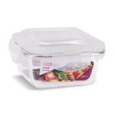 Kit 3 Potes Vidro Hermético Trava Quadrado 320ml Marmita - Casa linda