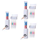 Kit 3 Suporte Dispenser De Pasta De Dente Automático Porta Escovas - Hpl
