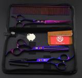 Kit 3 Tesouras E Pente Banho Tosa Pet Shop Multicolor Dragon Purple Roxo - Purple dragon