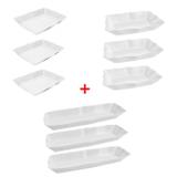 Kit 3 Travessas 34x26cm + 3 Travessas 22x15cm + 3 Travessas Dogao 32x11cm Injetemp