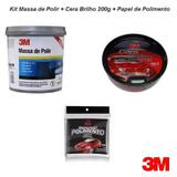 Kit 3m Massa De Polir 1 Kg + Cera Brilho 200g + P. Polimento