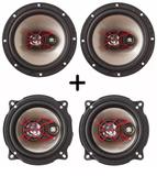 Kit 4 Alto Auto Falantes Bravox 5 E 6 Polegadas Triaxial