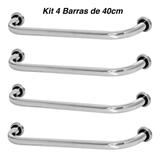 Kit 4 Barras De Apoio 40cm De Idoso Para Banheiro - Metalcromo
