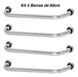 Kit 4 Barras De Apoio 60cm De Idoso Para Banheiro - Metalcromo