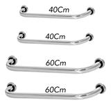 Kit 4 Barras De Apoio De Idoso Para Banheiro 2 40cm E 2 60cm - Metalcromo