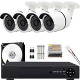 Kit 4 Cameras de Segurança Hd Infravermelho Externa 960p App Cloud Completo - Xmeye