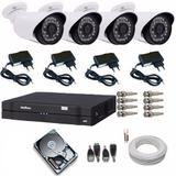 Kit 4 Câmeras De Segurança Residencial Dvr Intelbras 1004 G3 - Dvr intelbrás