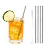Kit 4 Canudos De Aço Inox Reutilizável Ecológico Com Escova - Jcm