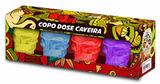 Kit 4 Copo Shot Tequila Pinga Caveira Colorida Vidro Premium - Brasfoot