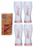 Kit 4 Copos De Cerveja Budweiser 400ml - Caixa Individual - Ambev