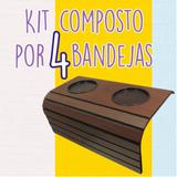 Kit 4 Esteira Suporte Porta Copo Para Braço De Sofá DM Interiores