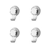 Kit 4 Ganchos Porta Toalha Multi Uso em ABS Cromado Fixação Ventosa Bestlock